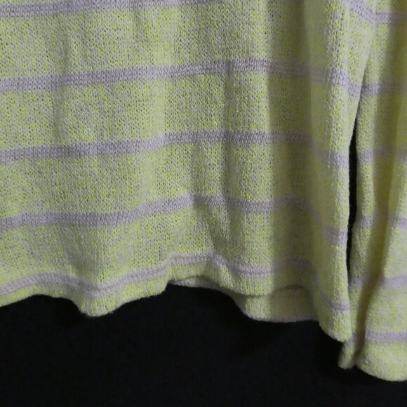 FLUO | medium | Vibrant Yellow and Grey Striped Long Sleeve Top - Picture 15 of 16